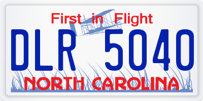 NC license plate DLR5040