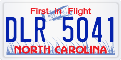 NC license plate DLR5041