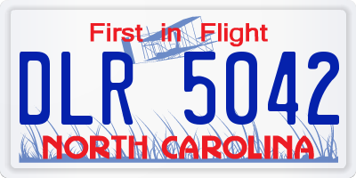 NC license plate DLR5042