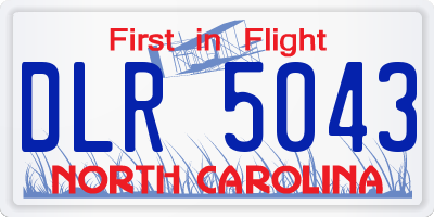 NC license plate DLR5043