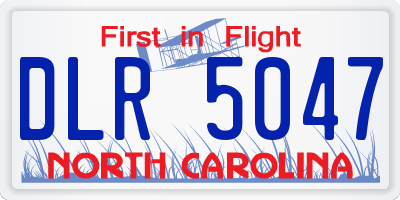 NC license plate DLR5047