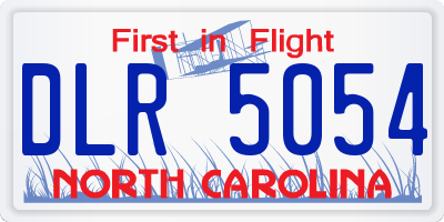 NC license plate DLR5054