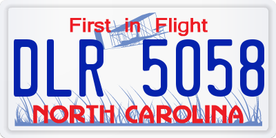 NC license plate DLR5058