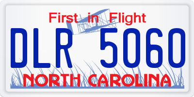 NC license plate DLR5060