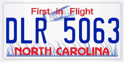 NC license plate DLR5063