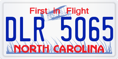 NC license plate DLR5065