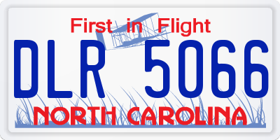NC license plate DLR5066