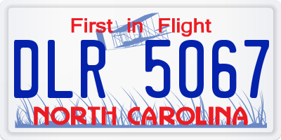NC license plate DLR5067