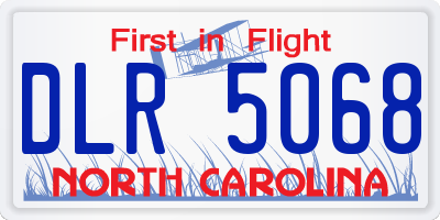 NC license plate DLR5068