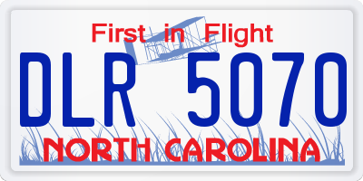 NC license plate DLR5070