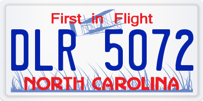 NC license plate DLR5072