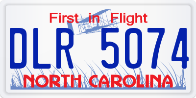 NC license plate DLR5074
