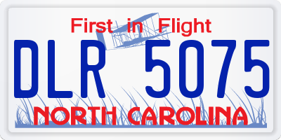 NC license plate DLR5075