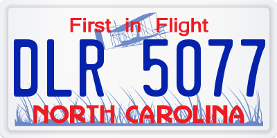 NC license plate DLR5077