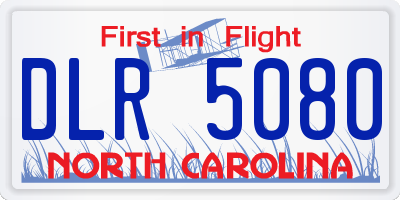 NC license plate DLR5080