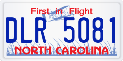 NC license plate DLR5081