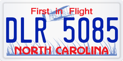NC license plate DLR5085