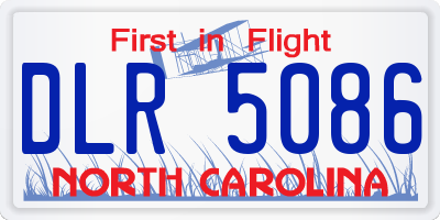 NC license plate DLR5086
