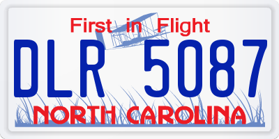 NC license plate DLR5087