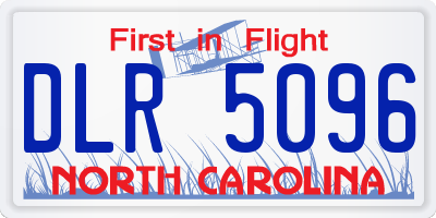 NC license plate DLR5096