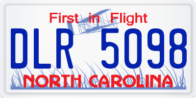 NC license plate DLR5098