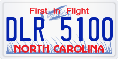 NC license plate DLR5100