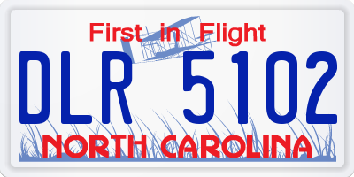 NC license plate DLR5102