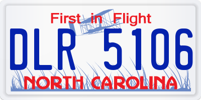 NC license plate DLR5106