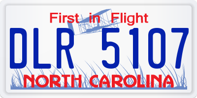 NC license plate DLR5107