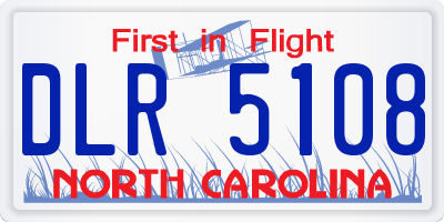 NC license plate DLR5108