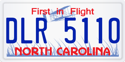 NC license plate DLR5110