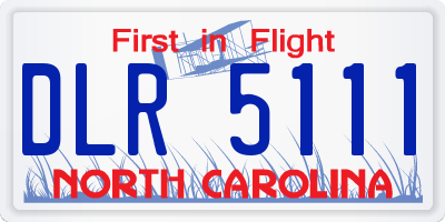 NC license plate DLR5111