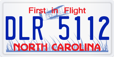 NC license plate DLR5112