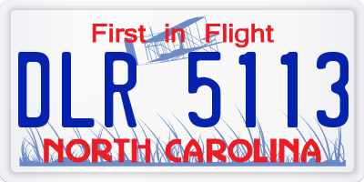 NC license plate DLR5113