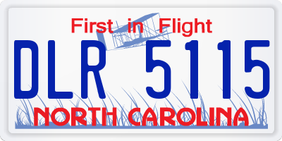 NC license plate DLR5115