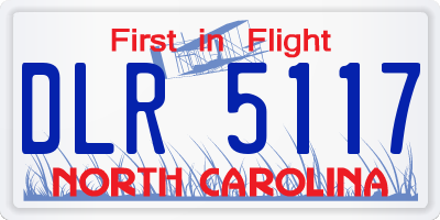 NC license plate DLR5117