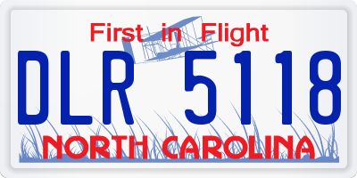 NC license plate DLR5118