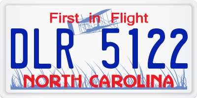NC license plate DLR5122