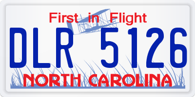 NC license plate DLR5126