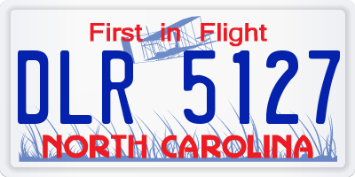 NC license plate DLR5127