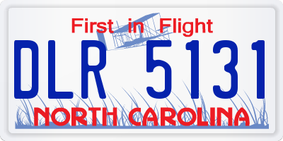 NC license plate DLR5131