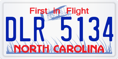 NC license plate DLR5134