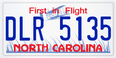 NC license plate DLR5135