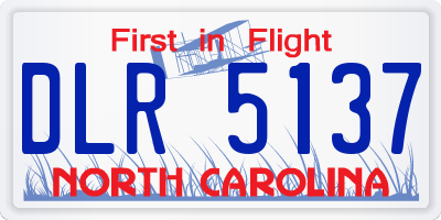 NC license plate DLR5137