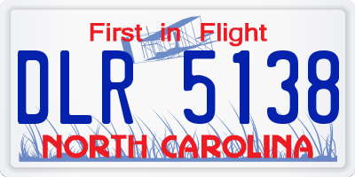 NC license plate DLR5138