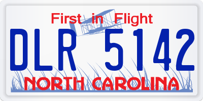 NC license plate DLR5142