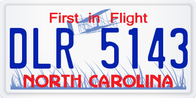 NC license plate DLR5143