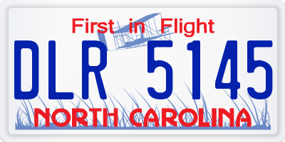 NC license plate DLR5145