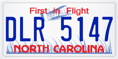 NC license plate DLR5147