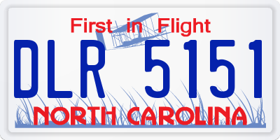 NC license plate DLR5151